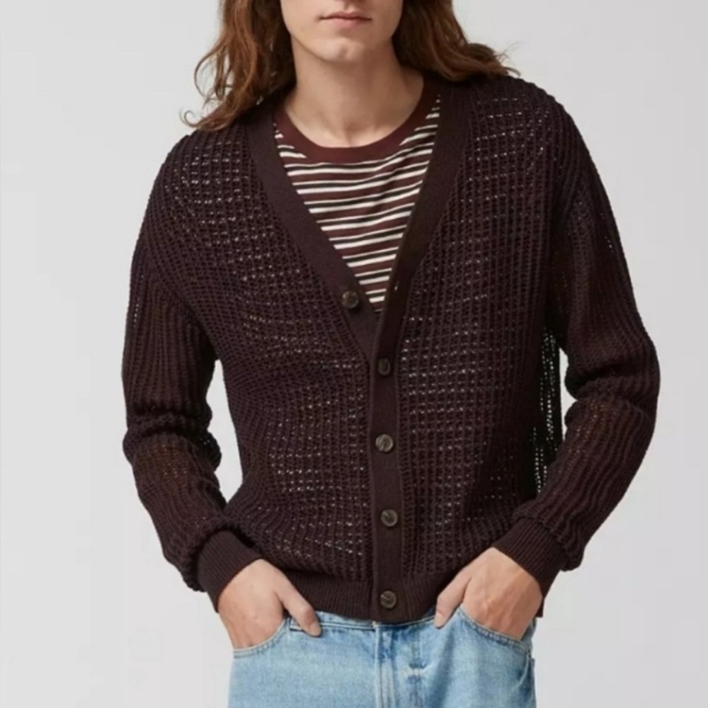 BDG Open Knit Cotton Beach Sweater Small